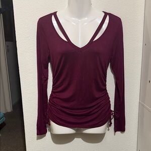 NOBO Burgundy Long Sleeve Top